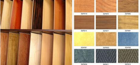 左側(cè)是實木地板、右側(cè)地板種類樣式